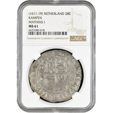 Niederlande (Kampen) 28 Stüber 1611-19, NGC MS61, "Kaiser Mathias I (1612 - 1619)"