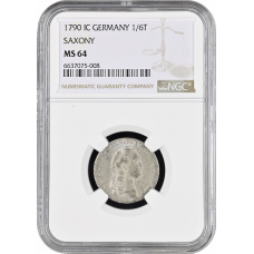 Saxony 1/12 thaler 1790 IC, NGC MS64, "Vicarage of Friedrich August III" Top Pop