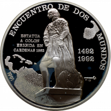 Cuba 10 pesos 1991, PROOF, "Ibero-America - Encounter of the two Worlds"