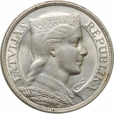 Latvia 5 lati 1929, UNC, "First Republic (1922 - 1940)"