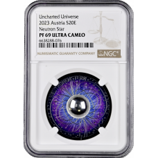 Austria 20 euro 2023, NGC PF69 UC, "The Uncharted Universe - Neutron Star"