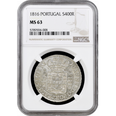 Portugal 400 Reis 1816, NGC MS63, "Prinzregent Joao VI (1799 - 1816)"