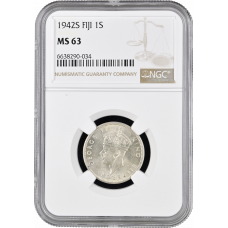 Fiji 1 shilling 1942 S, NGC MS63, "King George VI (1937 - 1952)"