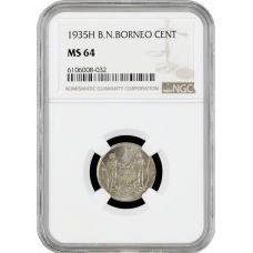 North Borneo 1 cent 1935, NGC MS64, "British protectorate (1882 - 1941)"