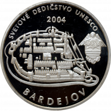 Slovakia 200 korun 2004, PROOF, "UNESCO World Heritage - Bardejov"