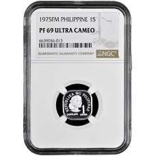 Philippines 1 sentimo 1975 FM, NGC PF69 UC, "Lapulapu"