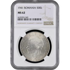 Romania 500 lei 1941, NGC MS62, "Moldova"