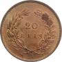 Portugal 20 Reis 1891 A, BU, "König Karl I (1889 - 1908)"