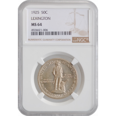 USA half dollar 1925, NGC MS64, "150th Ann. - Battles of Lexington and Concord"