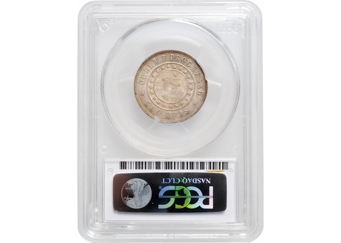 Бразилия 500 рейсов 1889 г., PCGS MS63, "Первая Республика (1889 - 1942)"