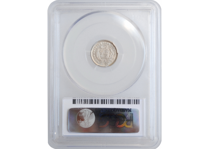 Peru 1/2 real 1858 MB, PCGS MS62, "República del Perú (1825 - 1862)"