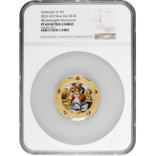 Niue 10 dollars 2016, NGC PF69 UC, "Perfection in Art - Doni Tondo" Top Pop