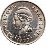 Новая Каледония 10 франков 1973 г., UNC, "Заморское сообщество Франции (1949 - 2018)"