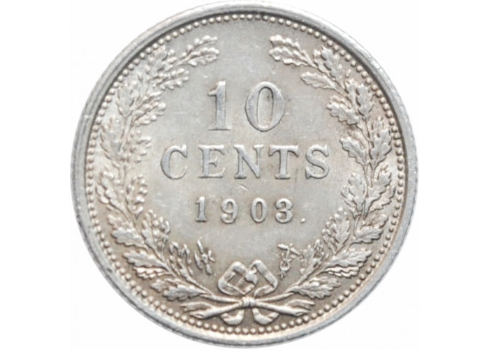 Нидерланды 10 центов 1903 г., UNC, "Королева Вильгельмина (1890 - 1948)"