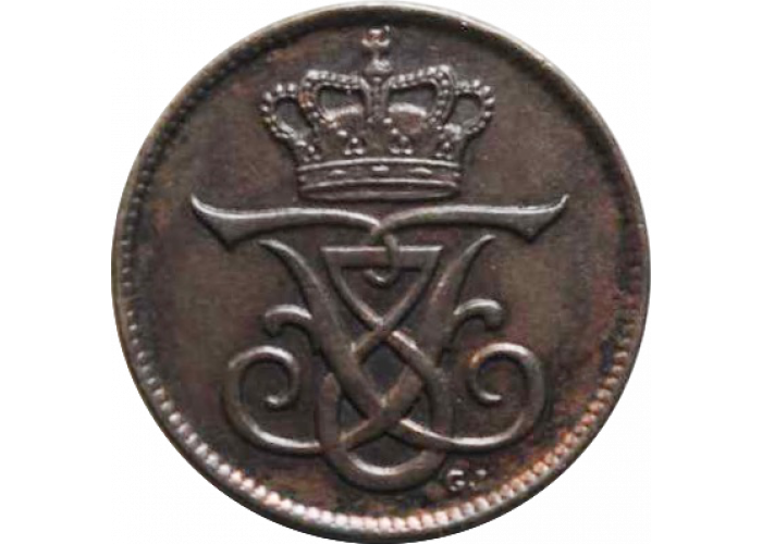 Denmark 1 ore 1910 VBP, XF, "King Frederick VIII (1906 - 1912)"
