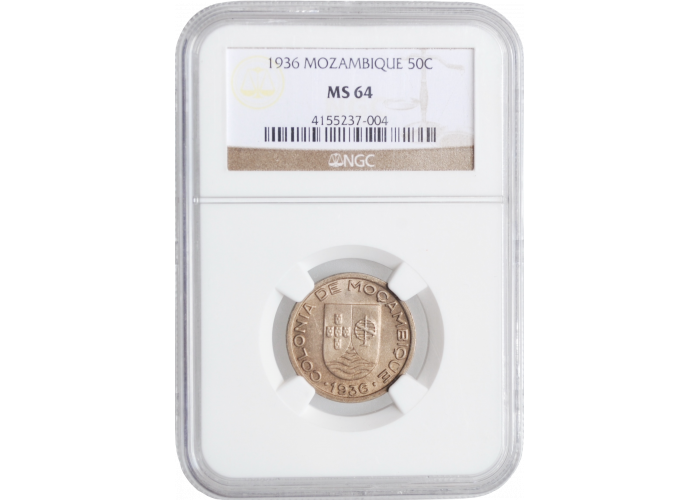 Мозамбик 50 сентаво 1936 г., NGC MS64, "Португальская колония (1935 - 1974)"