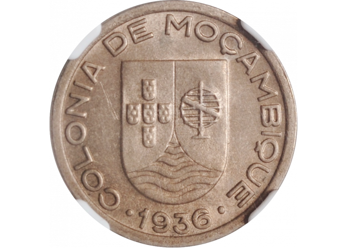 Мозамбик 50 сентаво 1936 г., NGC MS64, "Португальская колония (1935 - 1974)"