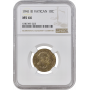 Ватикан 10 чентезимо 1941 г., NGC MS66, "Папа Пий XII (1939 - 1958)"