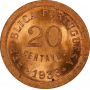 Гвинея-Бисау 20 сентаво 1933 г., PCGS MS65 RD, "Португальская колония (1933 - 1974)"