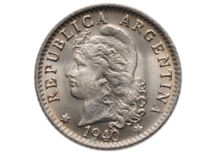 Argentinien 5 Centavos 1940, BU, "Argentinischer Peso (1881 - 1969)"
