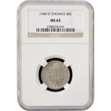 St. Thomas & Prince Island 50 centavos 1948, NGC MS65, "Colony (1914 - 1976)"