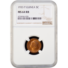 Guinea-Bissau 5 centavos 1933, NGC MS64 RB, "Portuguese Colony (1933 - 1974)"