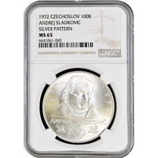 Czechoslovakia 100 korun 1972, NGC MS65 PATTERN, "Andrej Sladkovic"