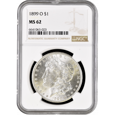 USA 1 Dollar 1899 O, NGC MS62, "Morgan Dollar"