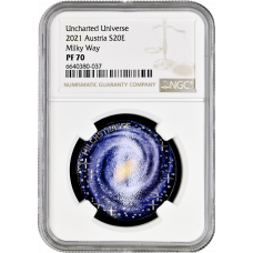 Austria 20 euro 2021, NGC PF70 UC, "The Uncharted Universe - Milky Way" Top Pop