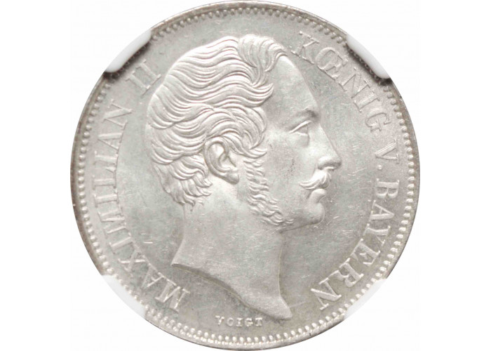 Bavaria 1/2 gulden 1861, NGC MS64, "King Maximilian II (1848 - 1864)" TopPop 2/0