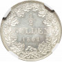 Bavaria 1/2 gulden 1861, NGC MS64, "King Maximilian II (1848 - 1864)" TopPop 2/0