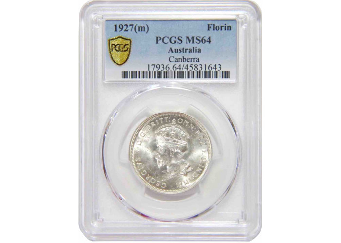 Australien 1 Florin 1927 г., PCGS MS64, "Eröffnung des Parlamentsgebäudes in Canberra"