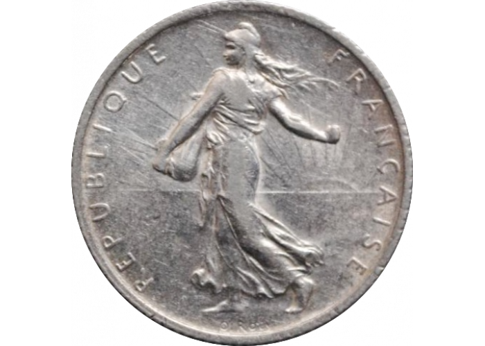 Франция 1 франк 1913 г.,  XF, "Третья Республика (1870 - 1941)"