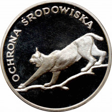 Poland 100 zlotych 1979, PROOF, "Environment Protection - Lynx" silver coin