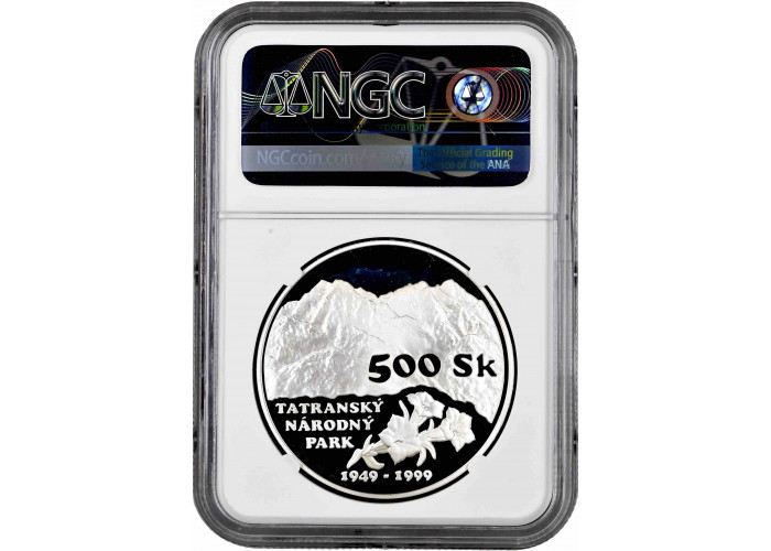 Slovakia 500 korun 1999, NGC PF69 UC, "50th Anniversary - Tatra National Park" Top Pop