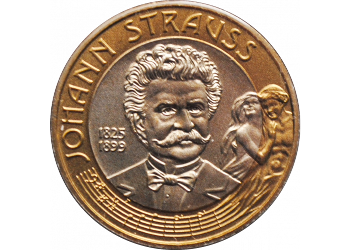 Австрия 50 шиллингов 1999 г., BU, '100 лет со дня смерти Иоганна Штрауса'