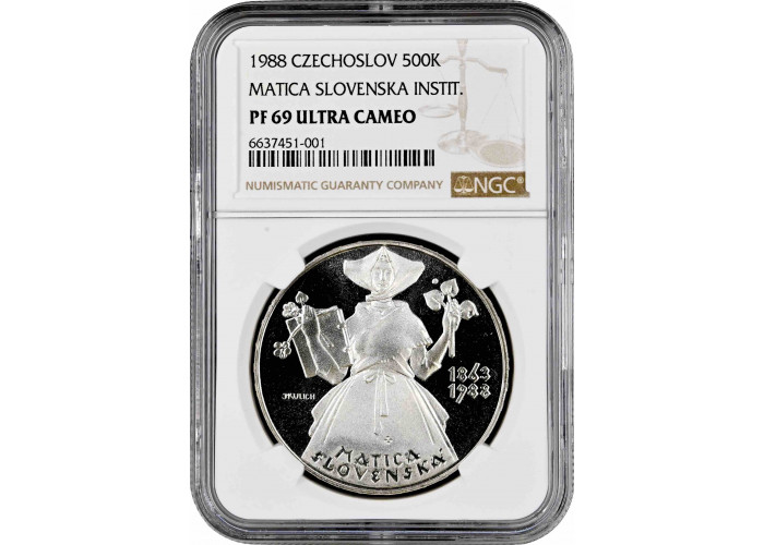 Tschechoslowakei 500 Kronen 1988, NGC PF69 UC, "Matica Slovenska" Top Pop 1/0