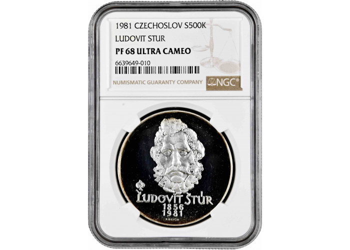 Tschechoslowakei 500 Kronen 1981, NGC PF68 UC, "Ludovit Stur" Top Pop 3/0