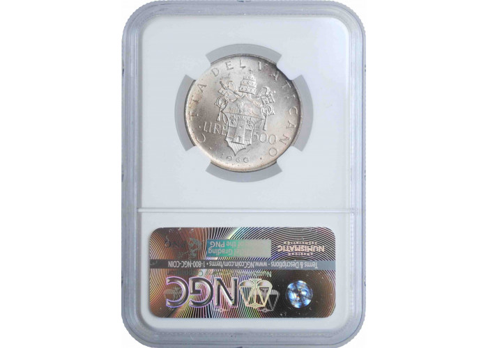 Ватикан 500 лир 1960 г., NGC MS64, "Папа Иоанн XXIII (1959 - 1962)"