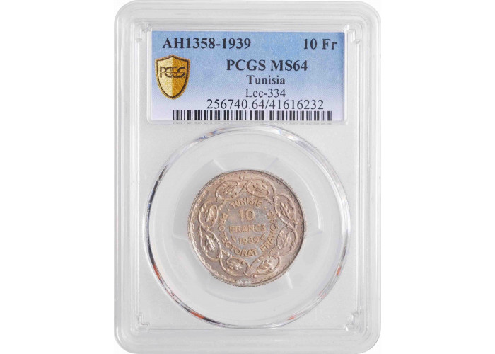 c(1939 г.), PCGS MS64, "Французский протекторат (1890 - 1957)"