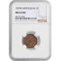 Schweiz 2 Rappen 1879 B, NGC MS63 RB, "Schweizerische Eidgenossenschaft (1850 - 1916)"