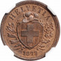 Schweiz 2 Rappen 1879 B, NGC MS63 RB, "Schweizerische Eidgenossenschaft (1850 - 1916)"