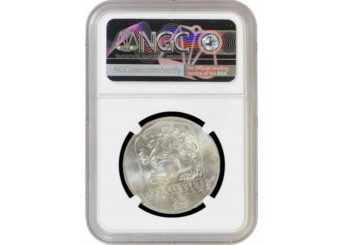 Чехословакия 25 крон 1969 г., NGC MS66, "25 лет Словацкому восстанию" Top Pop 2/0