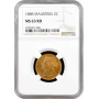 Mauritius 2 cents 1888, NGC MS63 RD, "Queen Victoria (1877 - 1901)"