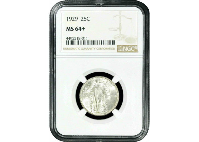 США 1/4 доллара (квотер) 1929 г., NGC MS64+, "Standing Liberty Quarter"