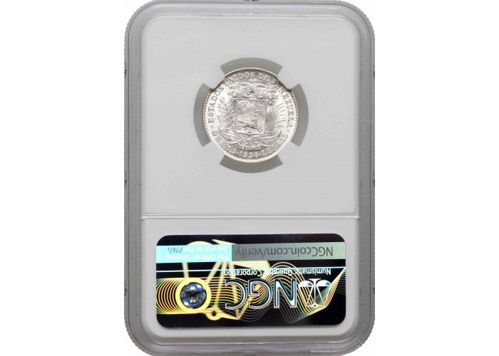 Венесуэла 1 боливар 1936 г., NGC MS62, "Соединенные Штаты Венесуэлы (1879 - 1952)"