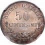 Italien 50 Centesimi 1867 M BN, NGC MS64, "Vittorio Emanuele II (1861 - 1878)"