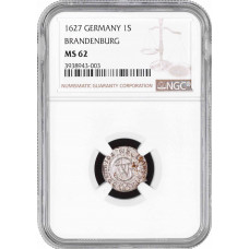 Brandenburg 1 solidus 1627, NGC MS62, "Elector Georg Wilhelm (1619 - 1640)"