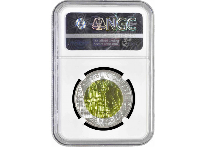 Австрия 25 евро 2008 г., NGC MS69, "Искусственное освещение"