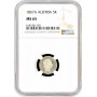 Austria 5 kreuzer 1867 A, NGC MS65, "Franz Joseph I (1848 - 1916)" Top Pop 1/0